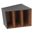 thumbnail image 1 of Faux Leather Multi-Function Storage Box Coffee Color Desk Faux Leather Storage Box 3 Grid Desktop Organizer Box Office Supplies, 1 of 8