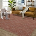 thumbnail image 3 of CAROMIO Area Rug Modern Solid Textured Area Rugs Stain Resistant Non-Slip Floor Carpet Rug Contemporary Yarn Dyed Jacquard Accent Rug, 5' x 7' Red, 3 of 7