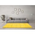 thumbnail image 3 of Ahgly Company Machine Washable Indoor Rectangle Solid Yellow Modern Area Rugs, 6' x 9', 3 of 4