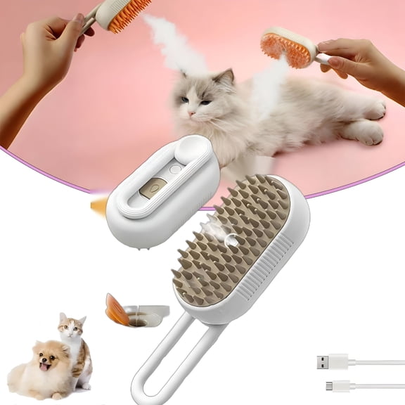 ACDANC 2026 New Defur Comb for Cats and Dogs, Steam Spray Grooming Brush for Pets, Grooming Tool for Cats and Dogs