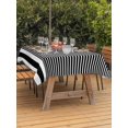 thumbnail image 3 of Outdoor Table Cloth with Umbrella Hole and Zipper, Farmhouse Black White Striped Waterproof Rectangle Tablecloth 60"x84", Modern Stripes Washable Table Cover for Outside Party Patio Picnic, 3 of 8