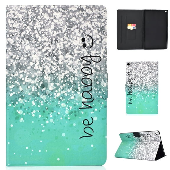 Kindle Fire HD 10.1-inch 2015/ 2017 Case, Allytech Smart Folio Stand Wallet Shell Cover with Auto Sleep Wake Feature for Amazon Kindle Fire HD 10 (5th/ 7th Generation, 2015/ 2017 Release), Green Sand