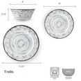 thumbnail image 3 of Pfaltzgraff Trellis 12 Piece Melamine Dinnerware Set White, 3 of 5