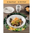 thumbnail image 3 of 13 Inch Round Placemats Set of 6, St Patricks Day Non Slip Heat Insulation PP Table Mats, Watercolor Dogs Green Shamrock Plaid Washable Place Mats for Kitchen Dining Party Table Decor, 3 of 7