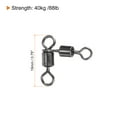 thumbnail image 2 of Uxcell 3 Way Swivel 88lb Copper Fishing Cross Line T Turn Terminal Tackle, Black 60 Pack, 2 of 7