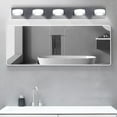 thumbnail image 5 of 37" Modern 5-Light LED Vanity Light - Black Metal & Frosted Acrylic - Dimmable & 360° Rotatable - Bathroom Wall Fixture for Mirror, Shower, Powder Room, 5 of 14