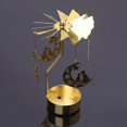 thumbnail image 4 of facefd Christmas Tea Light Rotary Candlesticks Candle Holder Metal Xmas Home Decor Moon and Cat, 4 of 9