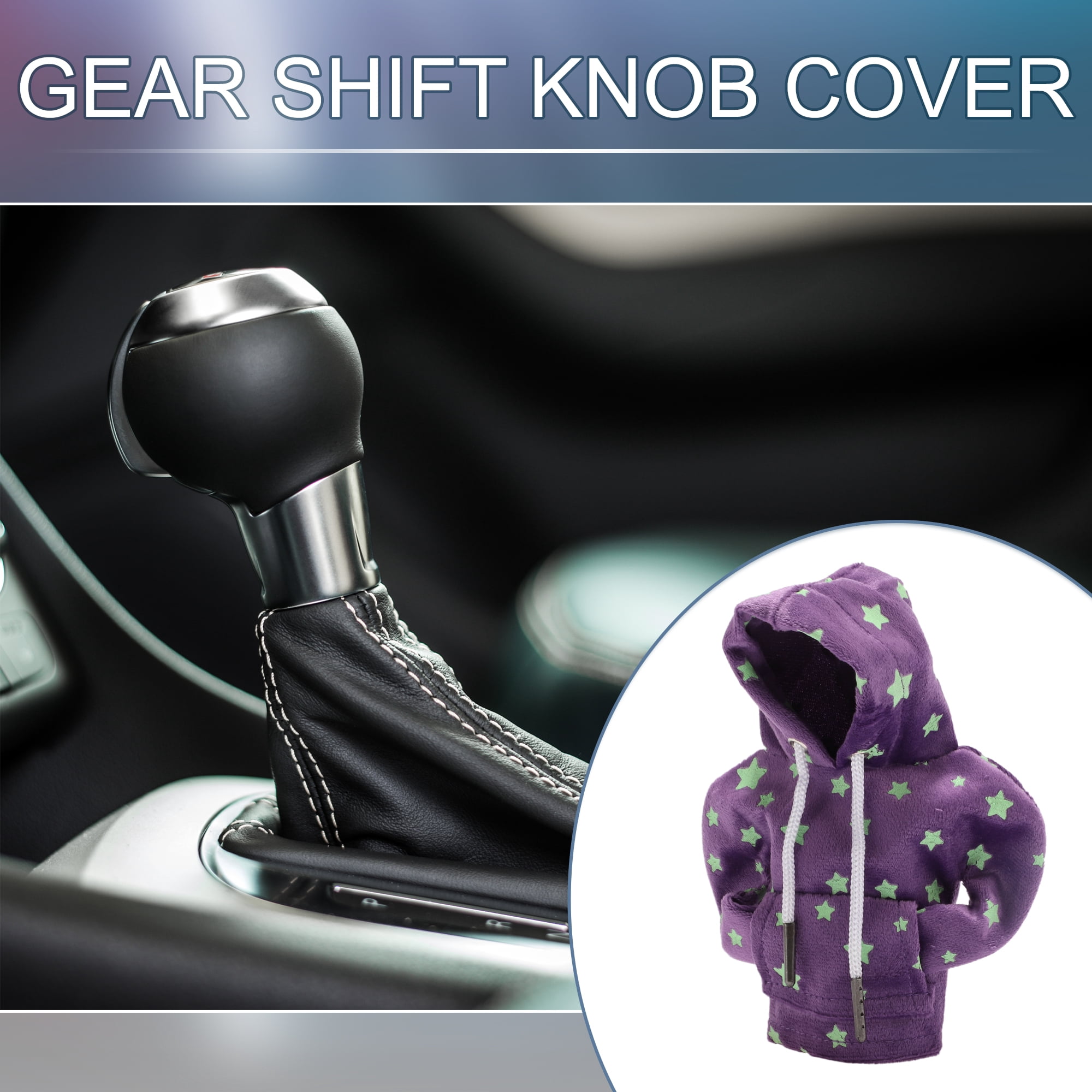 Unique Bargains Universal Shift Knob Cover Star Glow in the Dark for Car RV Truck Purple