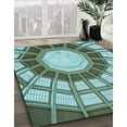 thumbnail image 3 of Ahgly Company Machine Washable Indoor Round Transitional Pine Green Area Rugs, 4' Round, 3 of 7
