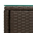 thumbnail image 3 of vidaXL Side Table Brown 53x37x48 cm Poly Rattan and Tempered Glass, 3 of 4