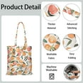 thumbnail image 5 of Peach Canvas Tote Bag Pink Fruit Tropical Summer Modern Fresh Juicy Sweet Pattern Print Design Painting Aesthetic Peach Lover Abstract Cute Kawaii Cartoon Funny Vibrant Reusable Eco-Friendly Lightweig, 5 of 5