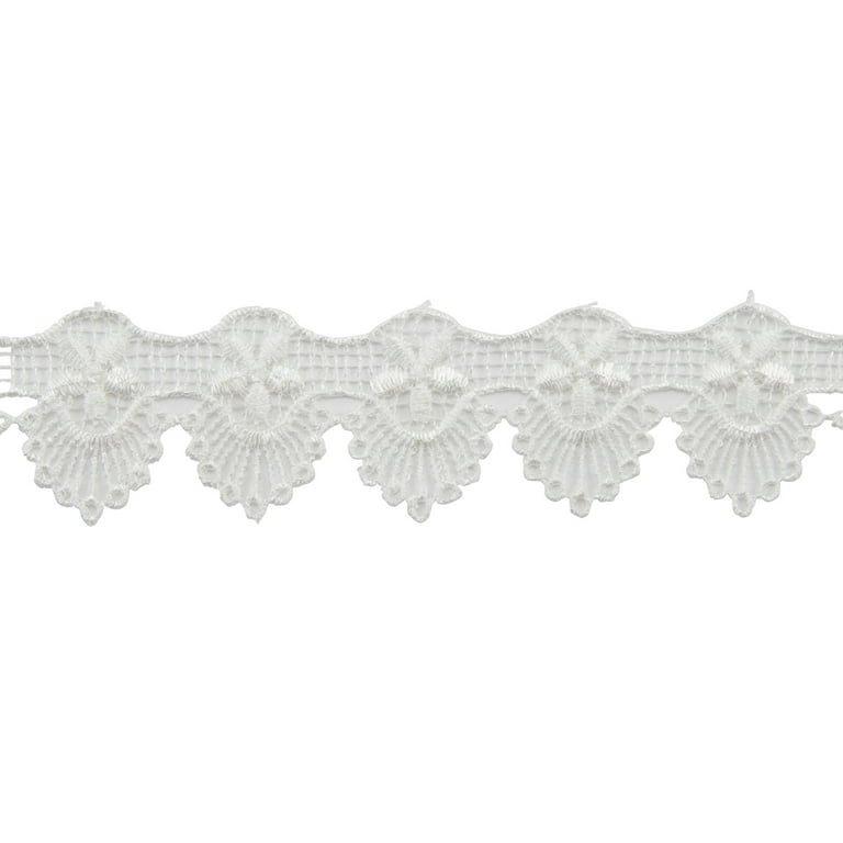 Wyla Sew on Ruffled Lace Trim - White - Apparel Trims - Fabric