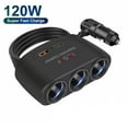 thumbnail image 4 of 3-Socket Cigarette Lighter Splitter with Dual USB Ports for Vehicles, DC12V Input, 120W Power, DC5V/2100mA USB Output, 85cm Pure Copper Cord, 4 of 8