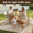 thumbnail image 5 of SIXHOME Outdoor Rugs 6'x9' Patio Rug Tropical Indoor Outdoor Rugs Polypropylene Washable Non Shedding, Easy Clean, Waterproof, Durable Outdoor Carpet for Porch Balcony Deck Neutral Brown, 5 of 9