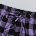 thumbnail image 4 of Fabrcox Plaid Pj Pants for Women Elastic Waist Drawstring S-3xl Pj Bottoms Casual Wide Leg Comfy Sleepwear Pants Purple M, 4 of 5