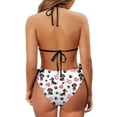 thumbnail image 6 of Uourmeti Women's Cartoon Dachshund Halter Triangle Bikini Set - Cute Dog Print Two Piece Swimsuit with Tie Side for Beach Vacation & Pool Party, 6 of 9