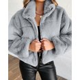 thumbnail image 1 of REDHOTYPE Women's Button Long Sleeve Brushed Jacket Coats with Pockets, 1 of 1