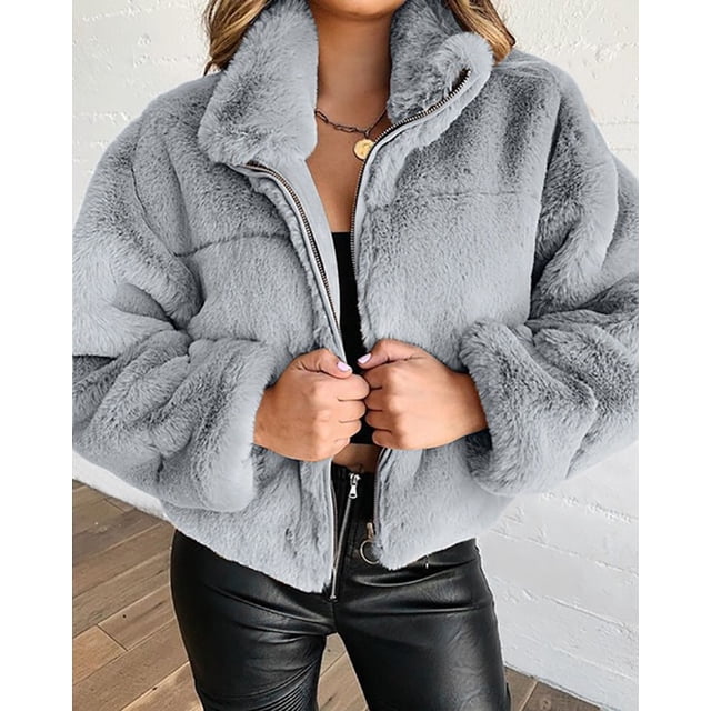 REDHOTYPE Women's Button Long Sleeve Brushed Jacket Coats with Pockets