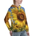 thumbnail image 6 of Lsque Sky Golden Sunflower Field A Pattern Casual Women's Hoodie,Hooded Sweatshirt with Kangaroo Pocket,Pullover Hoodie with Eye-catching Drawstrings-Large, 6 of 7