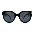 thumbnail image 2 of Womens Horn Rim Cat Eye Designer Fashion Plastic Sunglasses All Black, 2 of 4