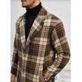 thumbnail image 2 of Mens Multicolor Plaid Overcoat Wool Peacoat - Plaid Topcoats, 2 of 3
