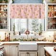 thumbnail image 2 of Curtain Valance, Christmas Gingerbread Man Snowflake Candy Canes Winter Pink Short Rod Pocket Window Treatment for Living Room, Bedroom, Kitchen, Bathroom, 1 Panel, 54" X 18", 2 of 7
