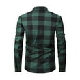 thumbnail image 4 of Flannel Plaid Shirts for Men Sherpa Lined Casual Button Up Shackets Jackets Long Sleeve Fitted Tops with Pocket (M, Army Green), 4 of 6