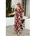 thumbnail image 3 of Bohemian French Elegant Midi Dress - Women's Plus Size Printed Vacation Dress, 3 of 3
