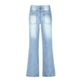 thumbnail image 4 of WTOBBY Women's Retro High Waist Loose Straight Leg Jeans, Personalized Wash Retro Denim Pants for a Fashionable Style, Comfortable Fit with Classic Design,Blue L, 4 of 8