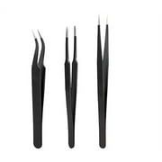 Gsk Cut Precision Tweezers Set, Upgraded Anti-Static Stainless Steel Curved Of Tweezers, For Electronics, Laboratory Work, Jewelry-Making, Craft, Soldering(Pack Of 3)