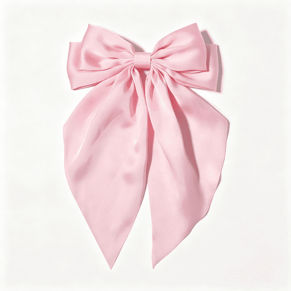 BZCOE Hair Bow Clip 1Pc Big Pink Satin Long-Tail Alligator Clips Hair Ribbon Bows Barrette for Women Elegant Pink Bow for Hair