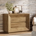 thumbnail image 6 of Tribesigns 35.43" Wide Nightstand, Oak Large Night Stand with Drawers, Farmhouse Oversized Nightstand Bedside Table, Oak, 6 of 6