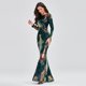 thumbnail image 1 of Vestido de noche elegante de primavera y otoño elástico de talla grande con cintura alta, manga larga, cuello redondo, sin espalda y con lentejuelas y cola de pez para mujer, 1 of 6