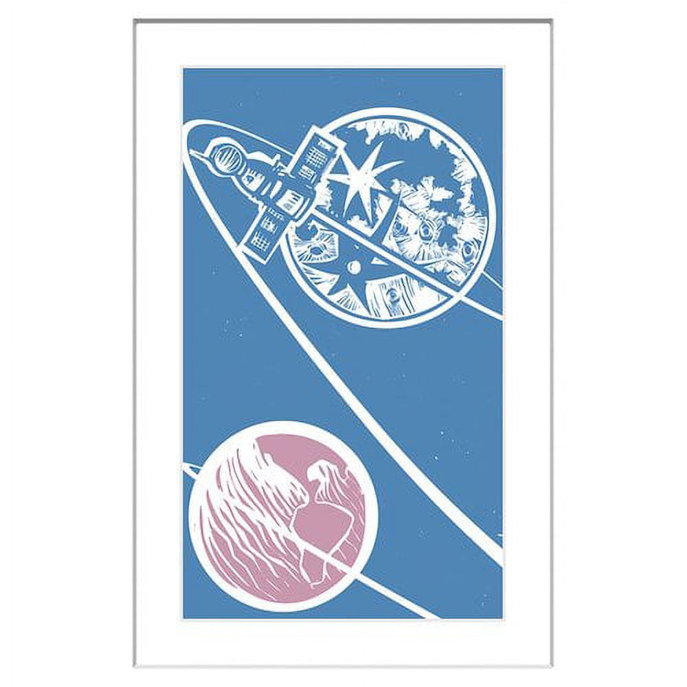 "Satellite Orbit" Framed Painting Print