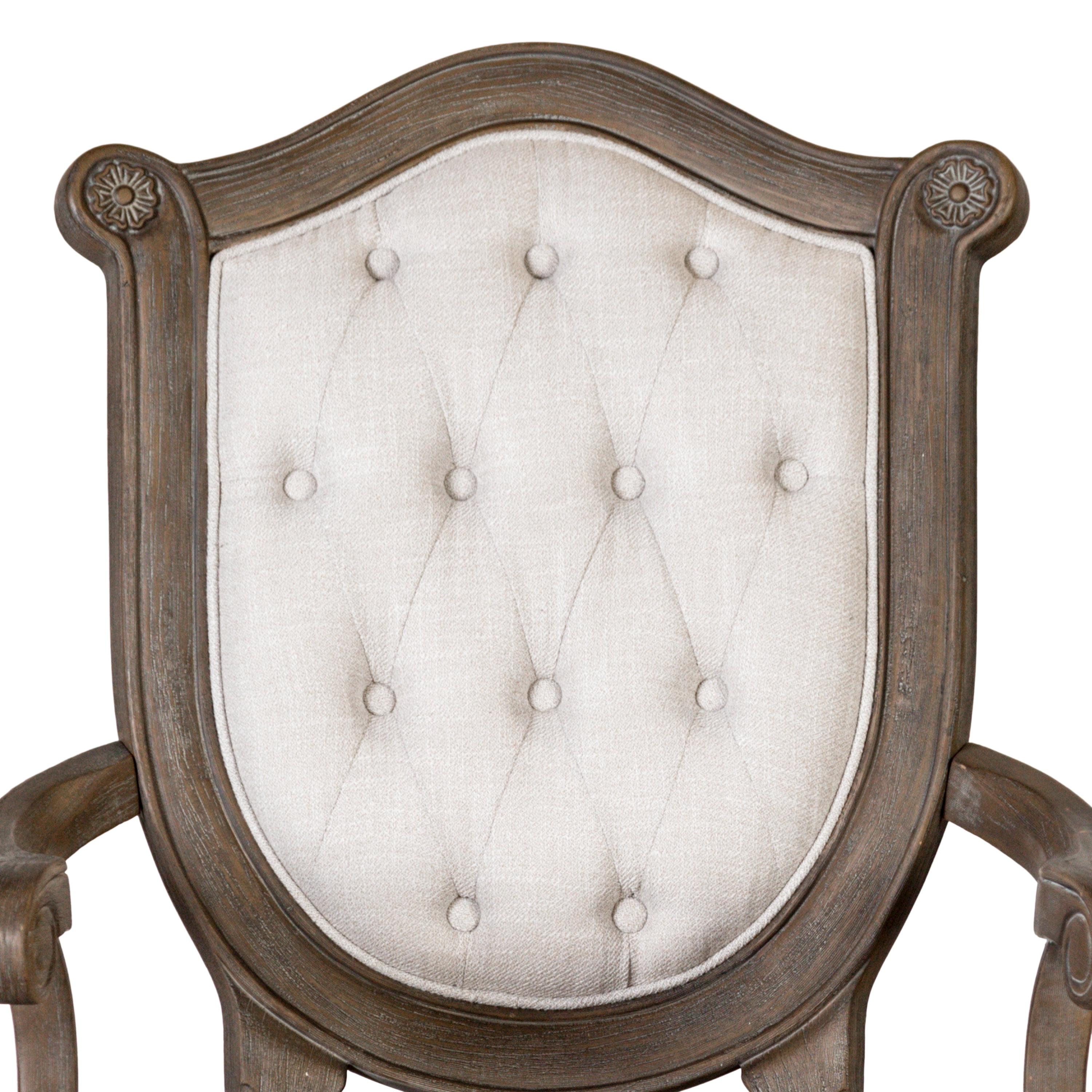 Furniture of America Feyric Rustic Solid Wood Indoor Arm Chairs, Weathered Oak (Set of 2)