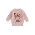 thumbnail image 1 of SUNSIOM Pull d'Automne pour Fille, Manches Longues Col Rond Motif Broderie Fleur Lettre Tricoté, 1 of 8