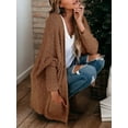 thumbnail image 3 of Sherrylily Women Chunky Popcorn Cardigan Open Front Boyfriend Batwing Fuzzy Knit Coat, 3 of 7