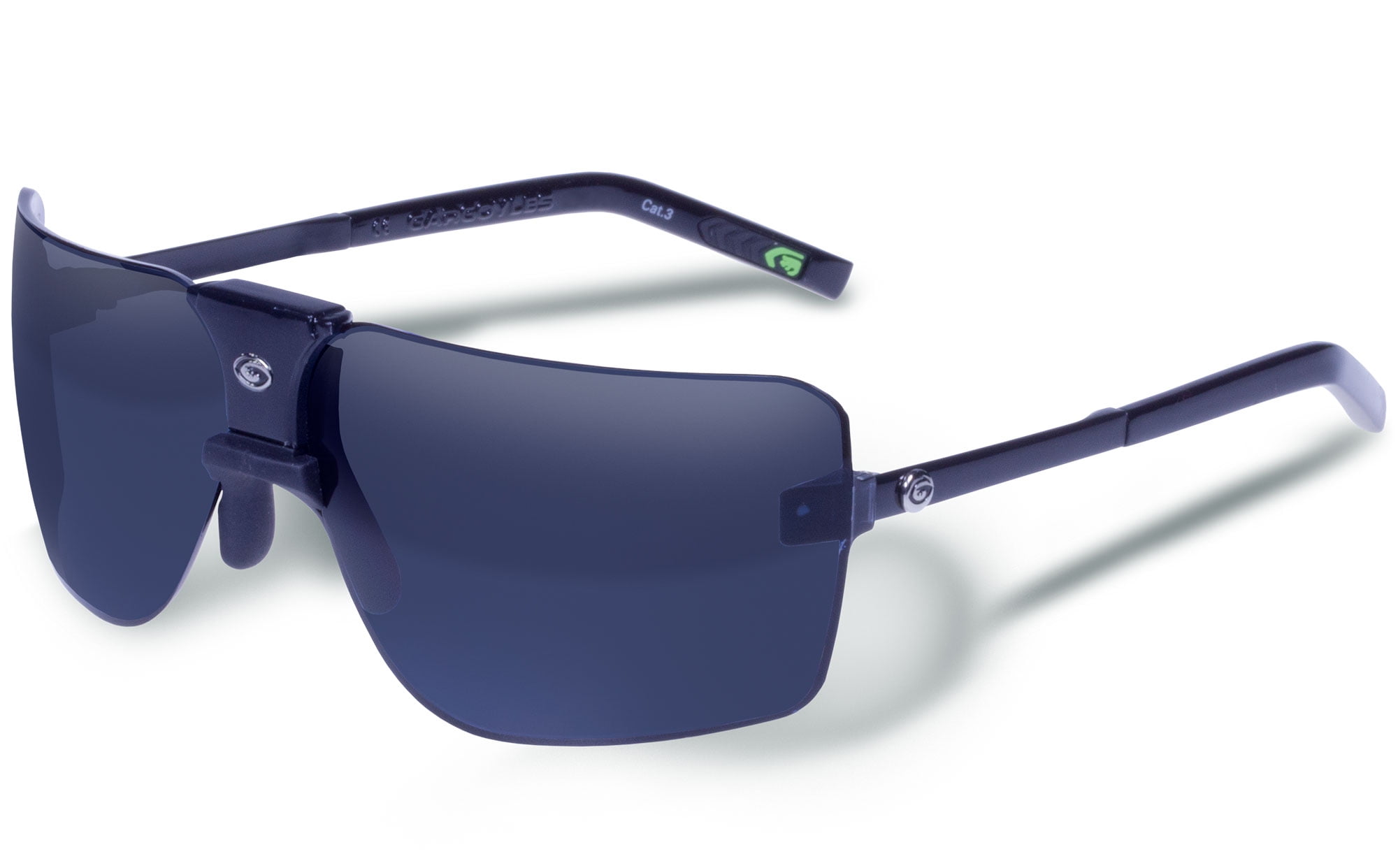 10700075.QTM Gargoyles Black Frame Black Ice w/Silver Mirror Lens