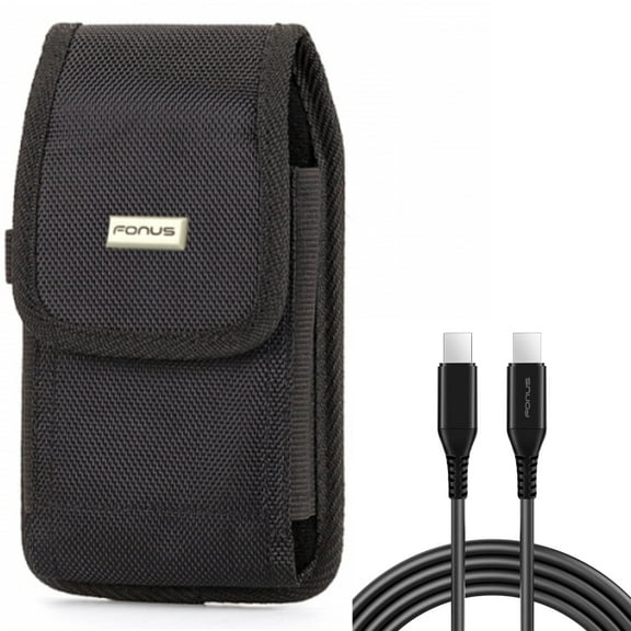 For Google Pixel 7/Pro/6a/6/Pro - Case Belt Clip w 6ft Long USB-C Cable, Swivel Holster Rugged, PD Fast Charger Cord Power Wire for Google Pixel 7/Pro/6a/6/Pro Phones