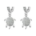 thumbnail image 2 of Sterling Silver Turtle Earrings with Multiple Handset Crystal Stones Dangle Style Jewelry J-SS-119, 2 of 3