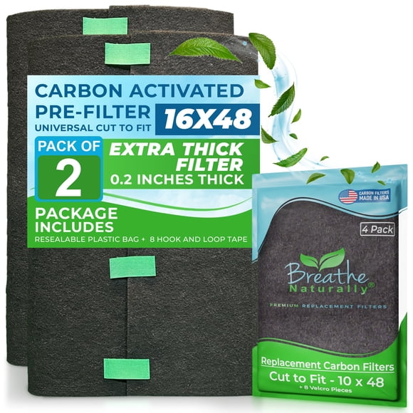 Breathe Naturally Universal Cut To Fit Activated Carbon Air Filter - Replacement Charcoal Air Filters - Carbon Filter Sheet for Air Purifier, Vent Fi