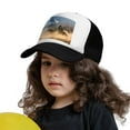 thumbnail image 3 of PAYOHTO Kids Wolf Howling Moon Stars Forest Baseball Hat Back Adjustable Mesh Breathable Hats Black Trucker Cap Outdoor Fishing Sun Caps for Boys or Girls ages 4-10, 3 of 9
