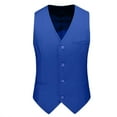 thumbnail image 4 of NoxwB (XL-6XL)Men's Big and Tall Formal Dress Blazer&Waistcoat&Trouser 3 PC Set Casual Wedding Business Suit Stage Performance Outfit Blue 6XL, 4 of 5