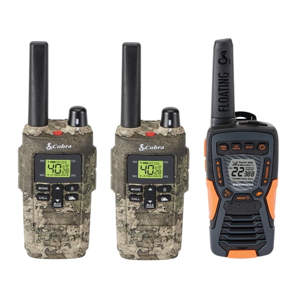 Paquete de walkie-talkie Cobra RX380 TTC (paquete de 2) y ACXT1037R FLT