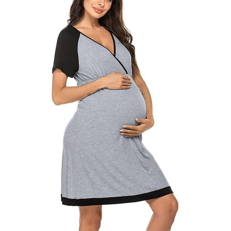 

gakvov Maternity Dress For Photoshoot Savings Clearance Items!Pregnant Women Clothes Short-sleeved Irregular Maternity Dress With Waist