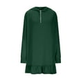 thumbnail image 4 of Miluxas Hoodie Dress for Women Summer Long Sleeve Sun Protection Mini Dresses Casual Athletic Golf Half Zip Tunic Dress, 4 of 9