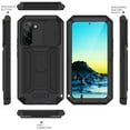 thumbnail image 3 of Allytech Rugged Case for Samsung Galaxy S22 Plus with Screen Protector & Camera Lens Sliding Cover, Anti-Drop Dustproof Hidden Kickstand Heavy Duty Triple-Layer Protection Shell, Black, 3 of 7