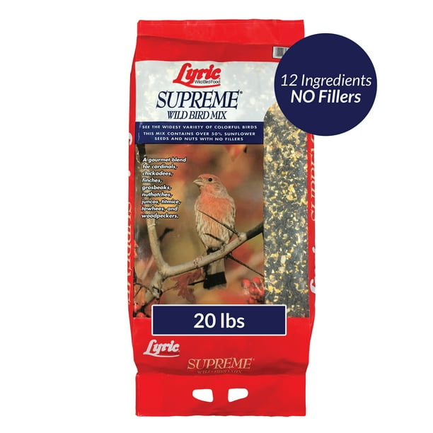 Lyric® Supreme Wild Bird Seed, Wild Bird Food Mix with Nuts & Sunflower
