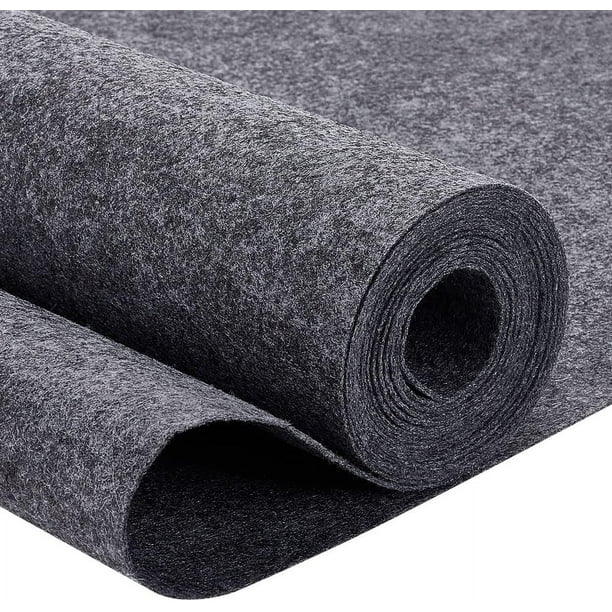 Rollos de tela de fieltro de 10 pies x 15,75 pulgadas, lámina de fieltro no tejido de 0,1 cm de grosor, fieltro de poliéster gris oscuro para manualidades, acolchado, costura y confección de prendas.