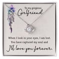 thumbnail image 2 of To My Girlfriend When I Look in Your Eyes Infinity Knot Necklace Message Card, 2 of 7